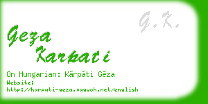 geza karpati business card
